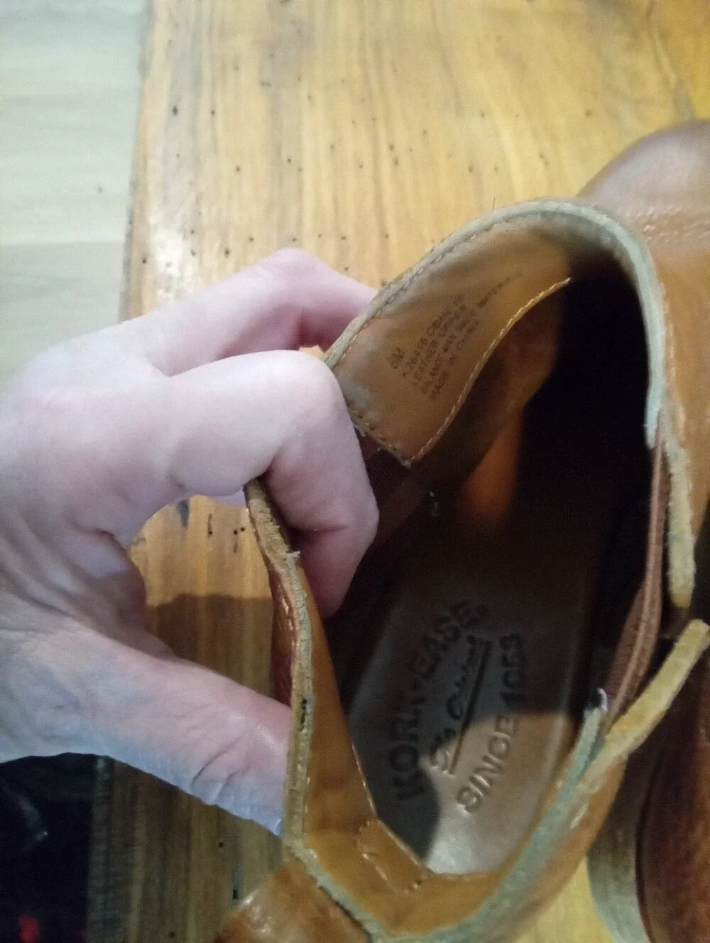 Kork-Ease Velma Leather Bootie Sz 8. Didn't See Side Was Busting Until I Photo